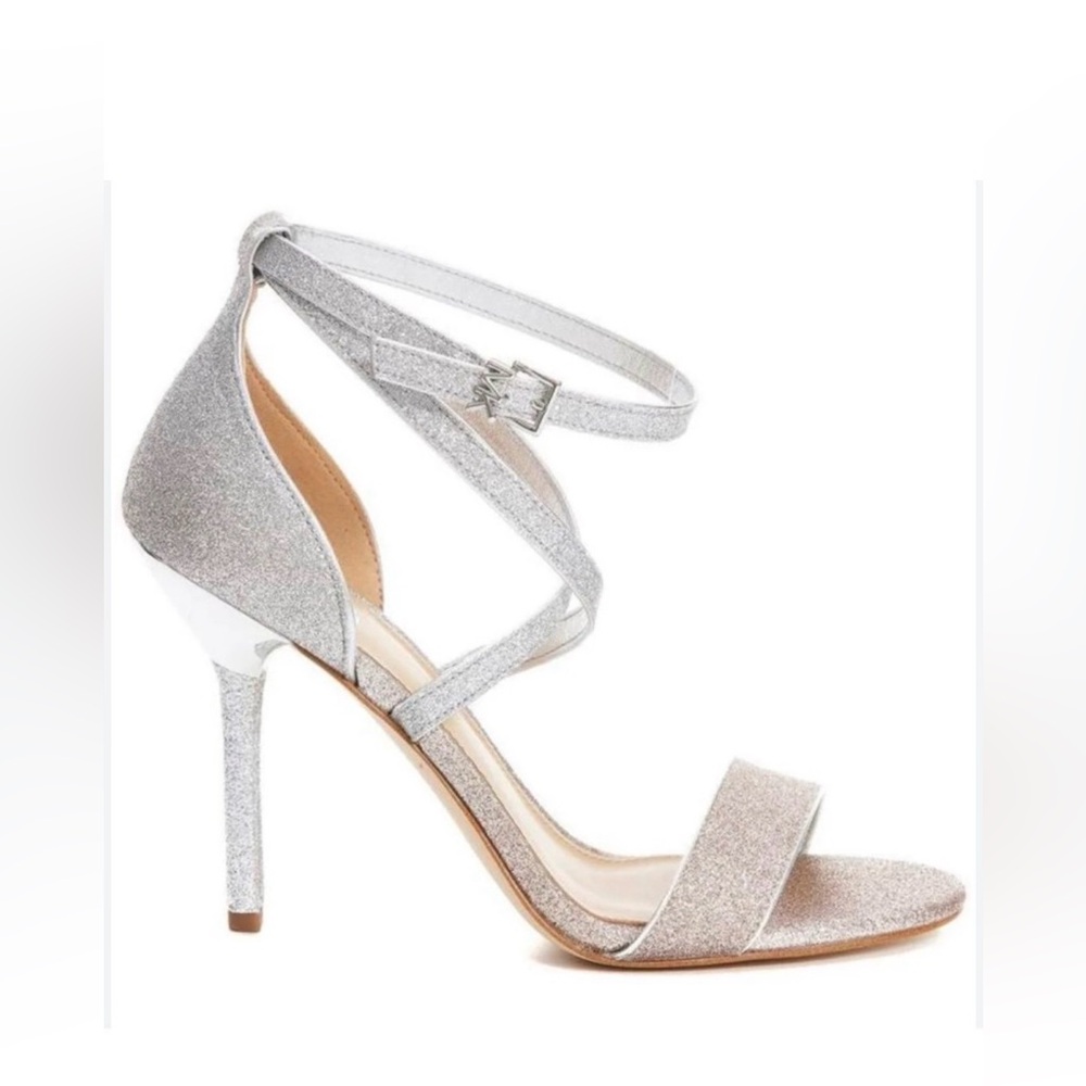 MICHAEL KORS Astrid 2-Tone Glitter
Embellished Ankle Wrap Evening
Sandal